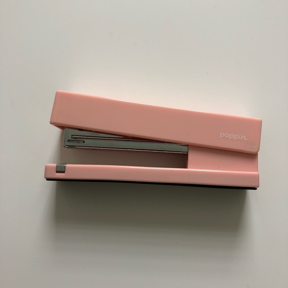 Free with $10 purchase Poppin stapler blush pink